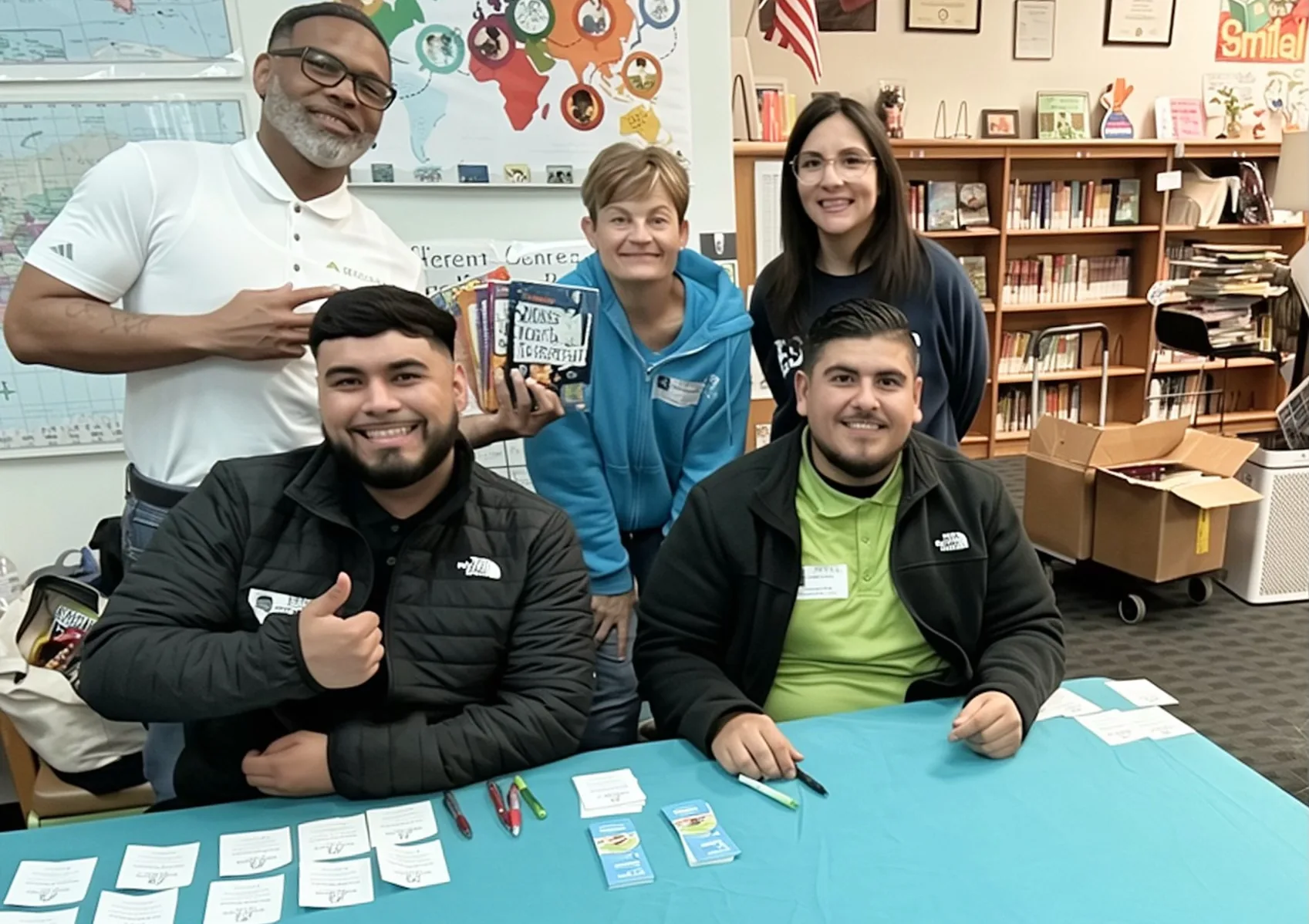 Regions Bank and Nicol Klingenstein volunteer at a Dallas area book fair